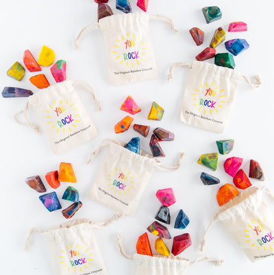 Party Favors for Kids | Rainbow Rock Crayon Mini Bags