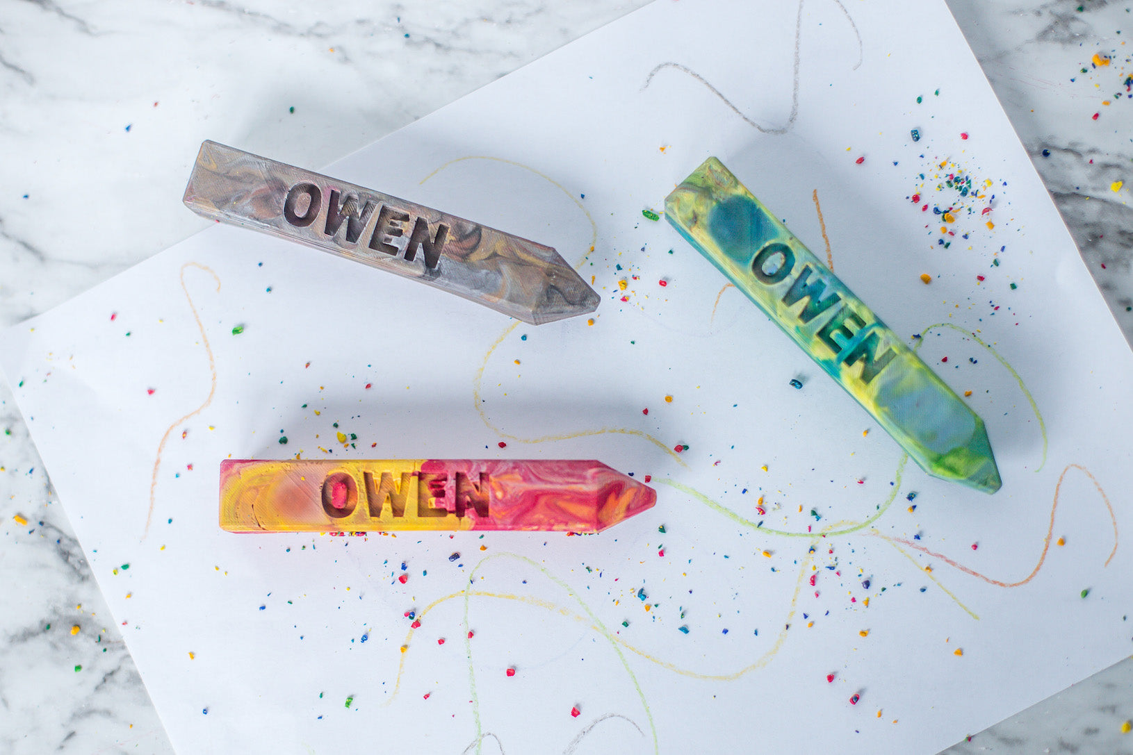Rainbow crayon customized name Crayon Stix are multicolored crayon gifts for kids created by Art 2 the Extreme® The Original Rainbow Crayon®.  